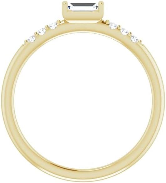 Diamond2Deal 14K Yellow Gold 1/5 ct Diamond Stackable Accented Ring Stackable Ring Size 7