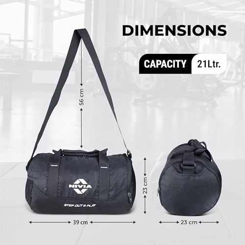 NIVIA Beast Gym Bag-4 Polyester/Unisex Gym Bags/Shoulder Bag for Men & Women with Separate Shoes Compartment/Carry Gym Accessories/Fitness Bag/Sports & Travel Bag/Sports Kit - Image 6