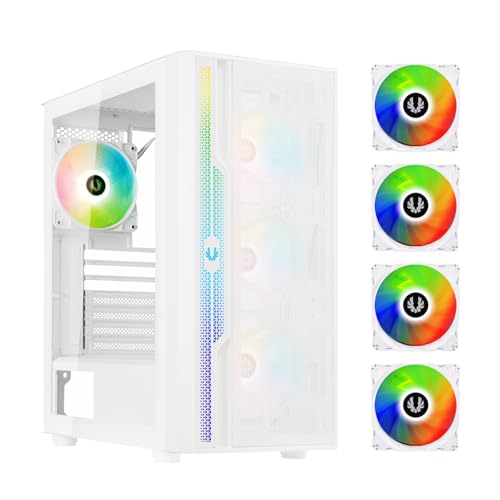 BitFenix Apollo 4ARGB High Airflow PC Gaming Case White-GPU Support 345mm AIO Support 360mm-6+6 Controller (LED/PWM System)