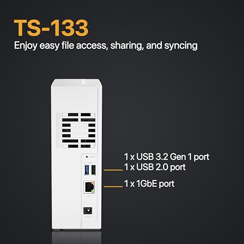 Image of QNAP 1 Bay Home NAS with 4TB Storage Capacity, Preconfigured Seagate IronWolf Drive Bundle, with 1GbE Ports (TS-133-14ST-US)