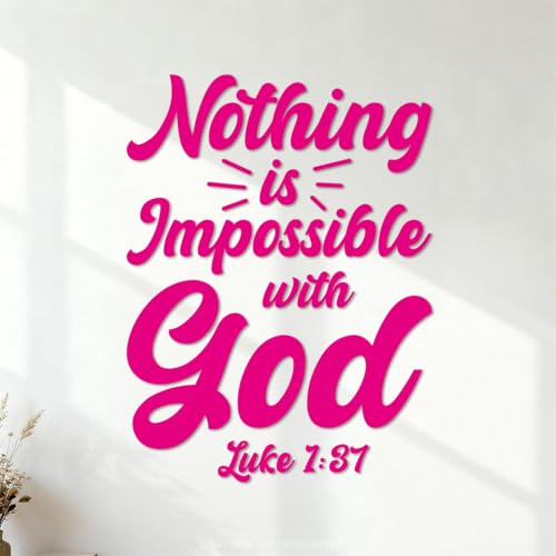 Image of Wall Decals Nothing is Impossible with god Jesus Typography Design 35x46.8cm Car Body Decoration Rosered