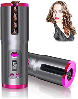 SENLLY Cordless Automatic Hair Curler, Auto Curling Iron with Adjustable 6 Temperature and 11 Timer Settings, Wireless Portable Curling Rotating Wand for Hair Styling (30s Fast Instant Heat, 5000mAh)