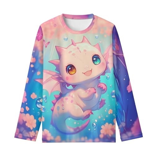 Girls Long Sleeve Shirts Casual Crew Neck Pullover Tops Basic Tunic Blouses 3-16 Years