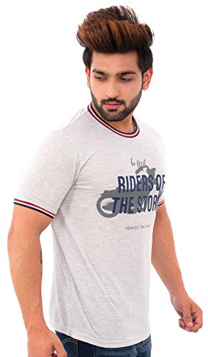Image of Men's Printed Cotton Short Sleeves Round Neck T-Shirt