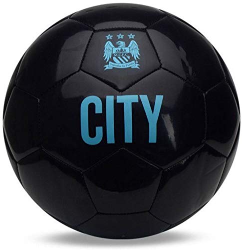 Dibaco Sports PVC MCFC City 32 Panel Football (Black, Size: 5)