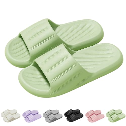 Cozislides - Chanclas originales para mujer y hombre, suaves, antideslizantes, para verano, para interiores y exteriores, chanclas, verde, 38