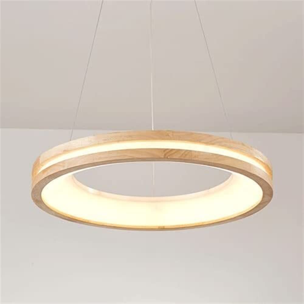 YYCHENY Chandelier Wood Drop Ceiling Lamps Wooden Ring Chandelier Pendant Light Lighting Fixture Hanging Chandelier Over Table for Living Room Kitchen Island Bedroom(Size:B)