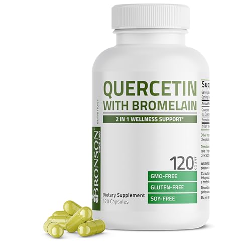 Bronson Quercetin with Bromelain 2 in 1 Wellness Support Non-GMO 120 Capsules