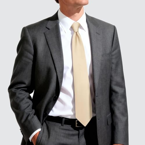 Image of Hi-Tie Men's Extra Long Solid Satin Tie Set 63 Inch /70 Inch Formal Necktie