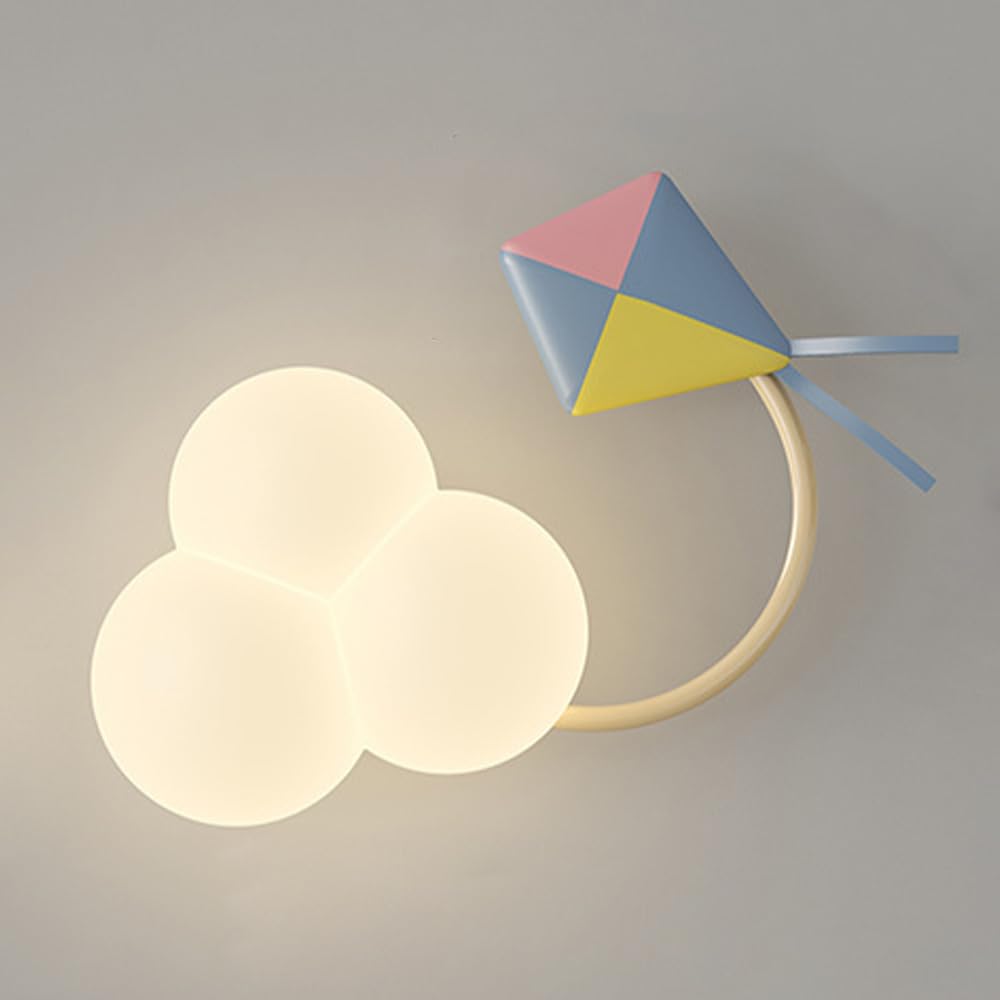 Lampa ścienna z białą chmurą, urocza oprawa do pokoju dziecięcego, lampa ścienna z motywem kreskówkowym, oświetlenie kawaii do pokoju dziecięcego lub pokoju dziecięcego