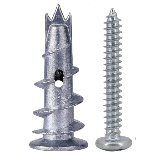 Shopexa 30pk Plasterboard Fixings Heavy Duty Plasterboard Wall Plug Anchors with Screws|Self Drilling Rawl Plugs for Stronger Grip & Lasting Quality for Wall Hanging Stuff (30 pack)