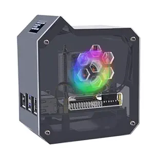 GeeekPi ABS Mini Tower Kit For Raspberry Pi 5, Case With Ice Tower Cooler, 0.96'' OLED Module, Gpio 1 To 2 Expansion Board For Raspberry Pi 5 8GB 4GB