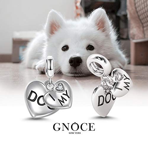 Image of GNOCE Pet Dog Bowl Bead Charm For Women, S925 Sterling Silver Bead Charm NecklaceBracelet for Her, Jewelry Gift