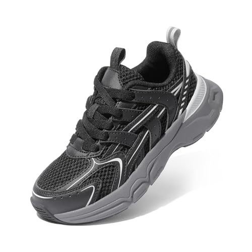 DREAM PAIRS Boys Girls Kids Sneakers Tennis Running Shoes Lace-up Unisex LilLegends Lightweight Breathable Walking Shoes