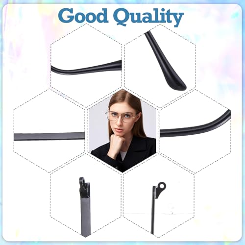 Sibba Glasses Replacement Temple 2 Pairs TR-90 Anti-Slip Eyeglass Arms Legs with Silicone Tips Screws Nose Pads & Screwdriver Complete Glasses Repair Kit for Universal Eyewear Frame Temple Accessory