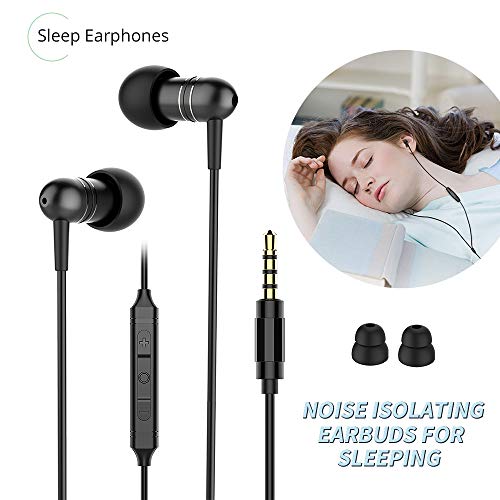 in-Ear Earbuds for Sleeping, Mijiaer Noise Isolating Headphones Sleep Earbuds with Soft Earplugs