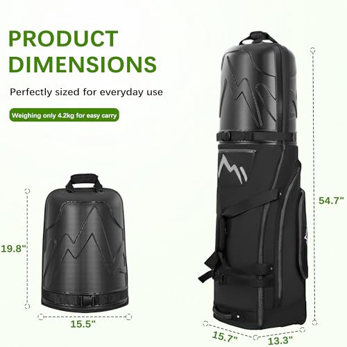 Golf Travel Bag for Airlines with Wheels, PC Hard Case Top Golf Club Travel Bag with 1680D Fabric, Shield Your Clubs with Lightweight Durability - Image 5