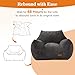 Vellorise Big Bean Bag Chair for Adults, Ultra Soft Living Room Bean Bag with Armrests, Stuffed BeanBag Chair for Napping, Gaming, Vacuum-Compressed for Easy Gifting, 48 Hours to Fluffs Up, Dark Gray
