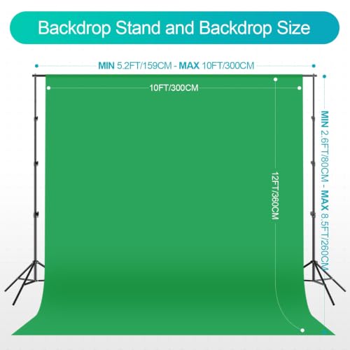 Image of EMART Photography Lighting Kit with 8.5x10Ft Backdrop Stand,10x12 Backdrops