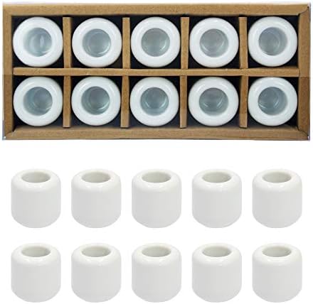 Pingiee 10 pcs Ceramic Chime Candle Holder Set, Great for Casting Chimes, Rituals, Spells, Vigil, Witchcraft, Wiccan Supplies & More (White)