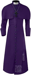 Church Father Clergy Robe Priest Costume Halloween Priest Cosplay Apparel Costume Father Mass Vestments Robe Men