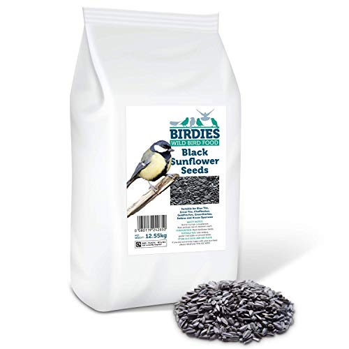 Birdies Black Sunflower Seeds- Bird Seed for Wild Birds -12.55kg - Premium Sunflower Seeds