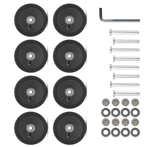 8pieces Luggage Replacement Wheel 55mm Black Double Luggage Wheel Rubber Suitcases Wheel Repair Set Easy Installation4
