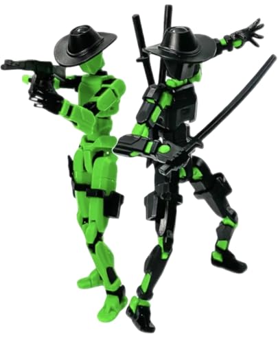 Image of ONNGEO 2 PC Cowboy Action Figures Titan 13, 3D Printed Multi-Joint Movable Robot, T13 Lucky Action Figure, Dummy Robot Action 13, Desk Decoration Creative Robots, Nova 13 Mechanical Doll (Cowboy)