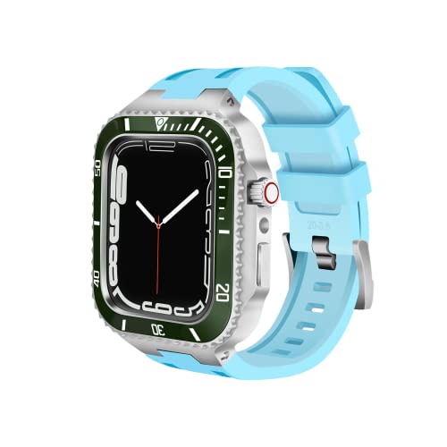 Kit modification sangle Apple Watch 45mm avec ceinture caoutchouc pour le sport et bureau