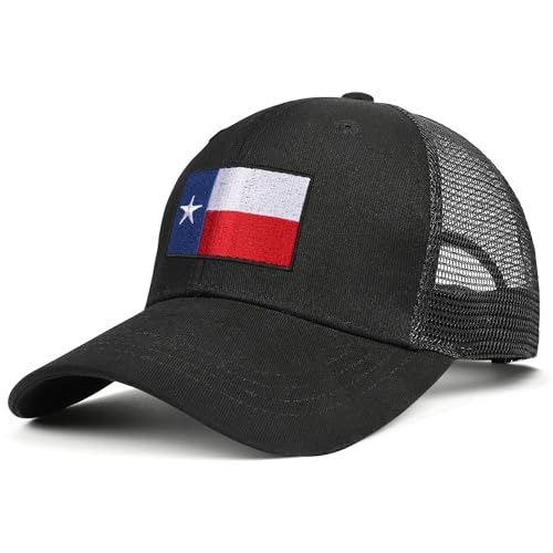 Image of Adjustable State Flag Trucker Hat Mesh Baseball Cap with Embroidered Patch for Men Women