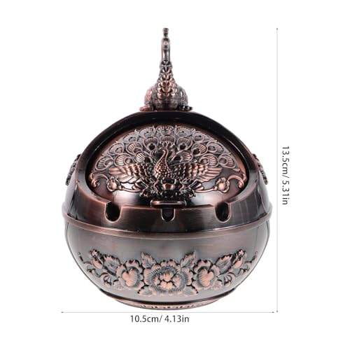 Cendrier métallique vintage cuivre rouge résistant aux chocs style rétro - 3
