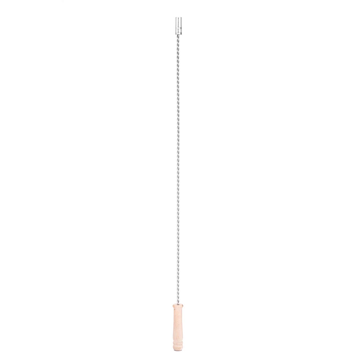 HOLZBRINK Stantuffo/Asta pulizia camini-canna fumaria dal basso flessibile con manico in legno, M12, 80cm