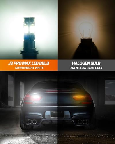 Image of SEALIGHT 3157 LED Bulb White, LED Reverse Light Bulbs 3200LM Super Bright, 3156 3056 3457 4057 4157 With Built in Resistor for Backup Reverse Parking Daytime Running Light, Plug N Play, Pack of 2