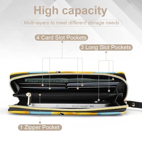 Leather Wallets Large Capacity Card Case, Clutch Wallets Zipper, Ideal for Credit Cards, Rubber Ducky4