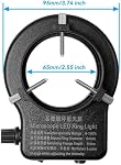 USB LED Ring Light Illuminator, 144 64 LED White Adjustable Lamp for Industry Monocular Binocular Trinocular Stereo Video Lens Microscope & Camera (USB 144 LEDs)