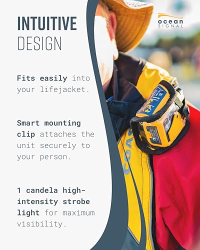Ocean Signal rescueME PLB1 Personal Locator Beacon-Compact Emergency Distress Beacon with 7-Year Battery Life, 24+Hours of Operation & Lifejacket Attachment - Waterproof up to 49 feet