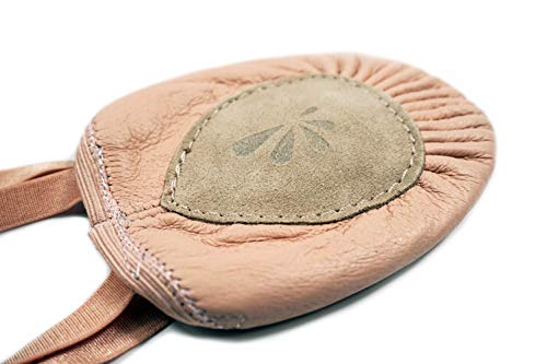 DANCEYOU Girls Womens' Leather Ballet Half Sole Turning Shoes for Jazz Modern Dance Pink, S