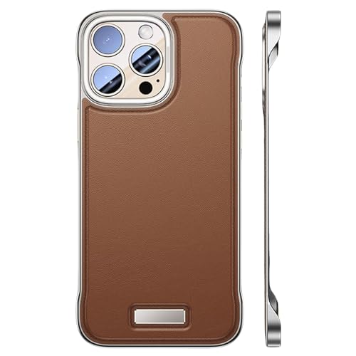 Coque effet cuir iPhone 15 Pro Max marron style minimaliste premium