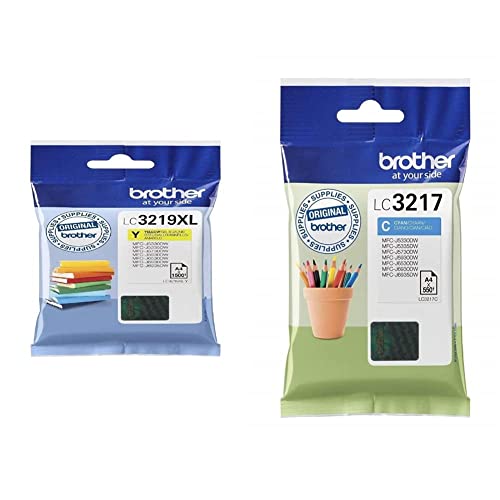 Brother LC3219XLY cartouche d'encre jaune XL et LC3217C cyan jet d'encre d'origine