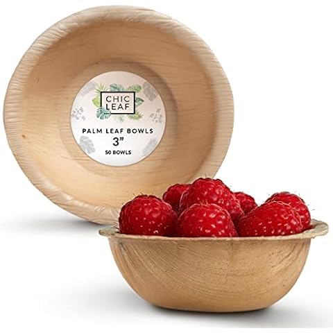 Palm Leaf Bowls Disposable 3" Round Bowls Cover