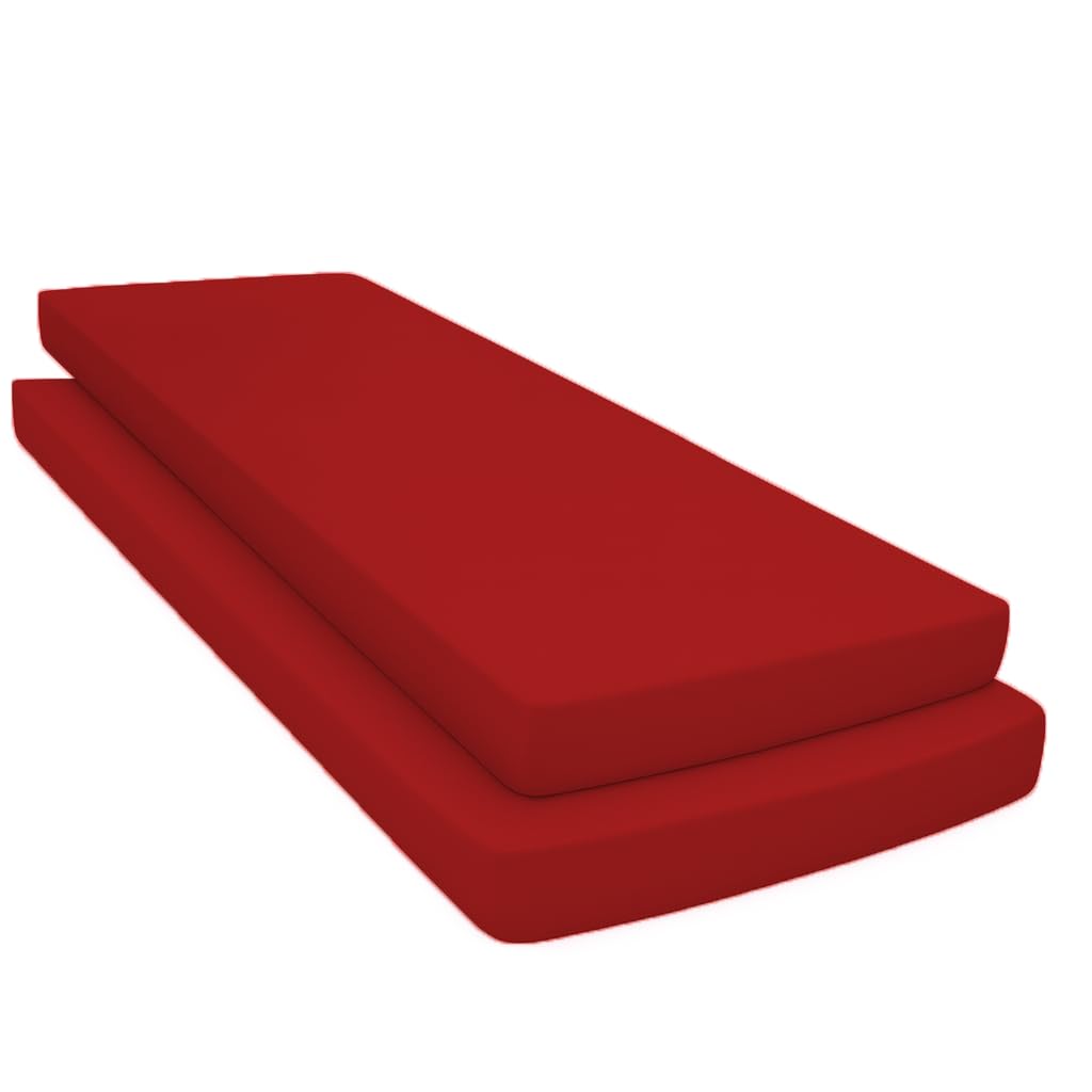 Crazypriceuk Pack of 2 Cot Bed Fitted Sheets 70 x 140cm + 15cm Deep Soft Polycotton Blend Cotton and Polyester Machine Washable Fits Toddler Cot Beds Comfortable and Easy Care (Red)