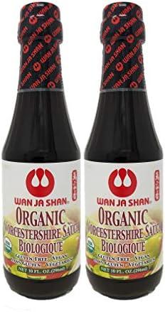 WanJaShan Organic Gluten Free Worcestershire Sauce - Seasoning, Dressing, Marinading 10 oz (Pack of 2)
