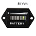 Aimila 48V LED Battery Charge Discharge Status Indicator Gauge Testers for Lead-acid Battery Golf Cart Club Car Hex