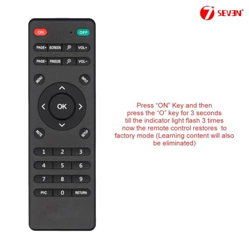 Image of 7SEVEN Universal Projector Remote Control RM-P1375 Plus Model Suitable for Compatible Projector Brands Listed in Catalogue with 2 Step Easy Configuration - Pairing Must !