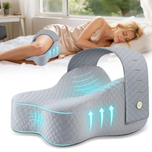 Knee Pillow for Side Sleepers Hip Pain Relief Leg Pillow for Side Sleeping w/ Adjustable Strap Sciatica Back Pain Relief Pillow for Between Knees|leg While Sleeping Knee Pillow Support Spine Alignment