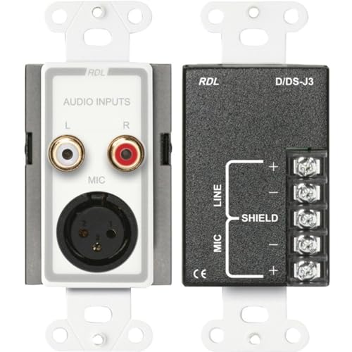 Entrada de mic-línea RDL D-J3 doble para empotrar pasivo placas audio