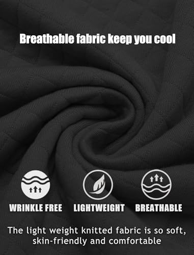 COOFANDY Men's Fashion Quarter Zip Pullover Long Sleeve Quilted Sweatshirt Plaid Jacquard Polo Mock Neck Sweaters 5