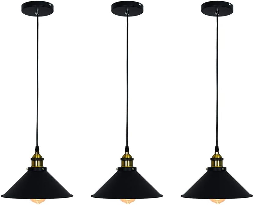 Industrial Edison Kitchen Pendant Light 3-Pack Antique Brass Hanging ...