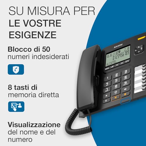 Alcatel T78 Telefono Fisso Con Identificatore Di Chiamata Nero - 3