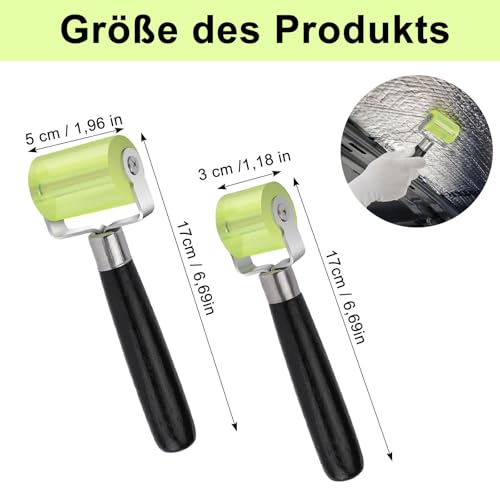Andrückrolle Andrückwalze, 2 Stück Gummi Andrückwalze, 30 mm und 50 mm Professionell Silikon Andrückwalze, Handdruck Roller, für Kantenumleimer, Verschweißen von PVC Planen